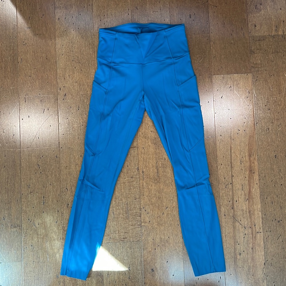Lululemon Fast and Free 25" High Waisted Size 4 Teal Blue